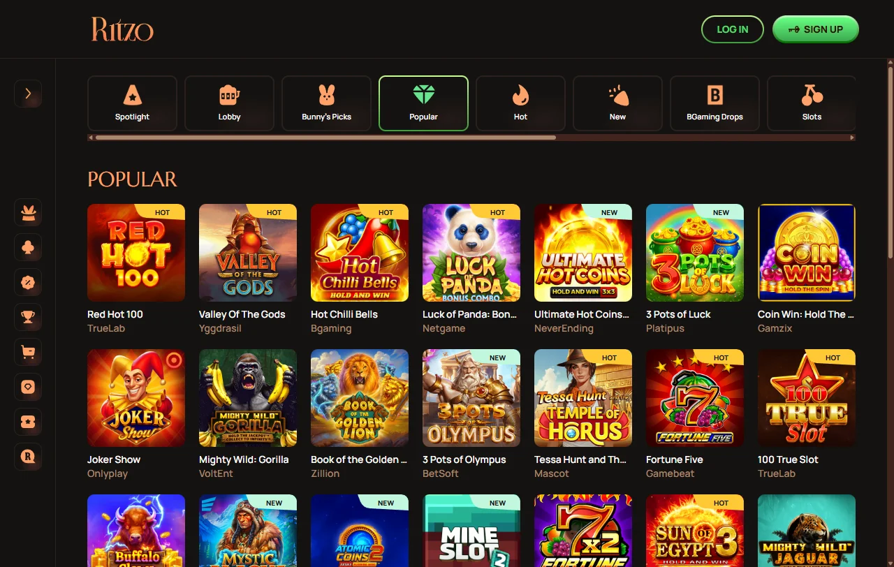 Ritzo Casino bonos de bienvenida y condiciones de apuesta