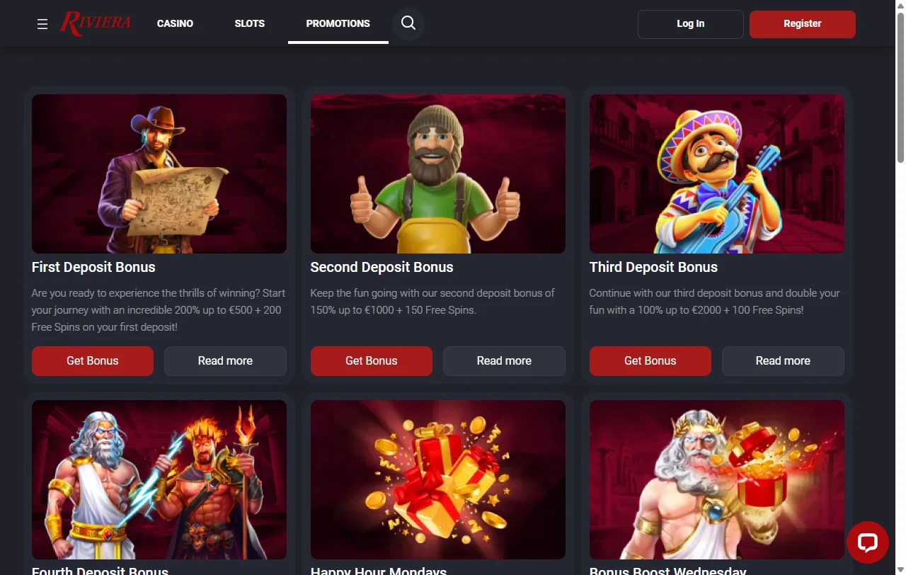 Riviera Casino bonos y promociones con condiciones destacadas