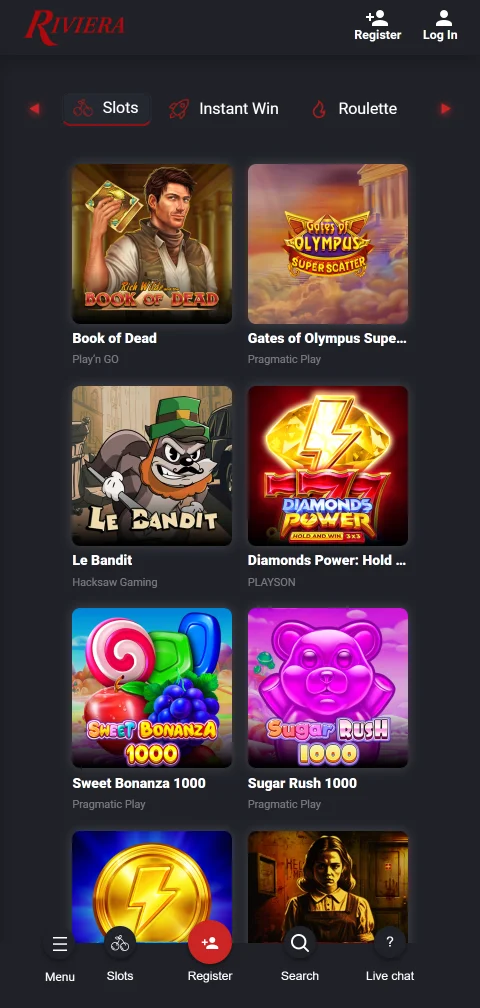 Riviera Casino pagos con tarjetas, monederos y Trustly