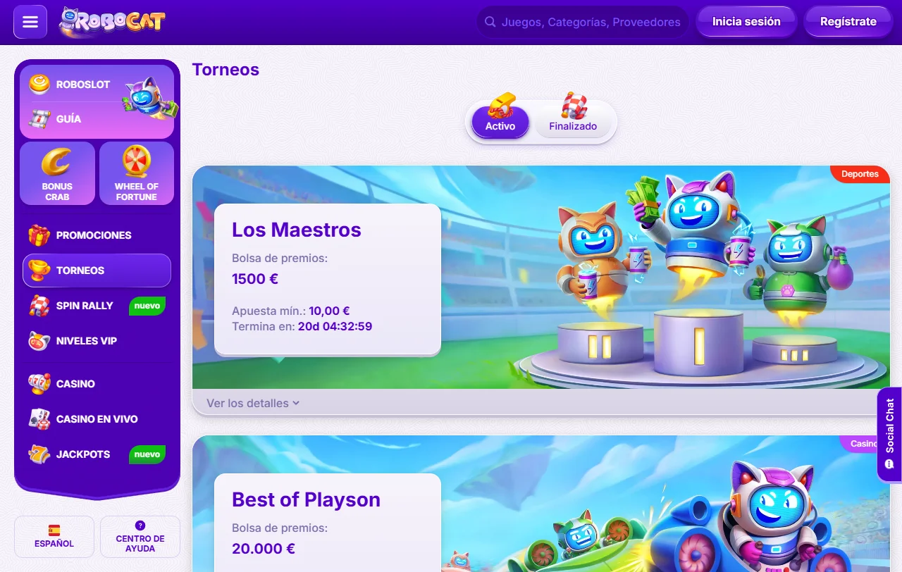 Bonos bienvenida y promociones RoboCat Casino España