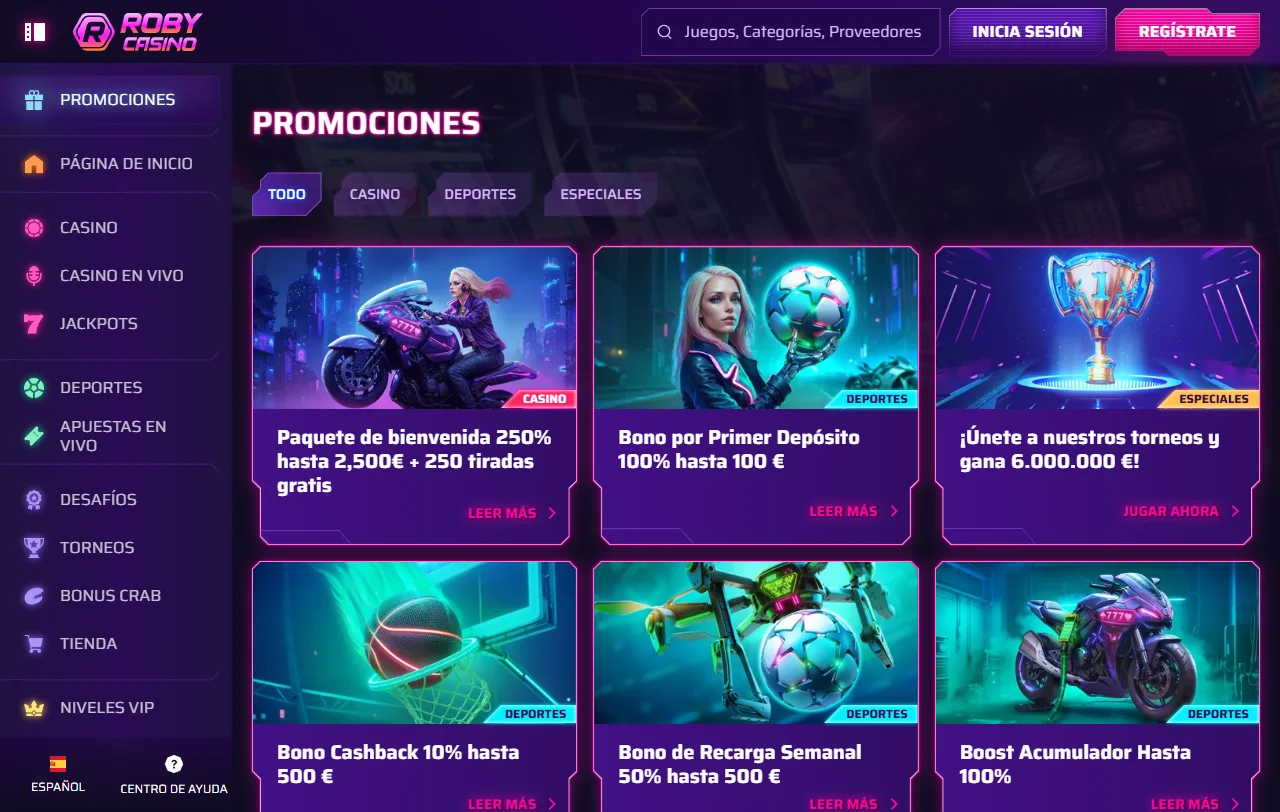 Juegos slots proveedores destacados en Roby casino España