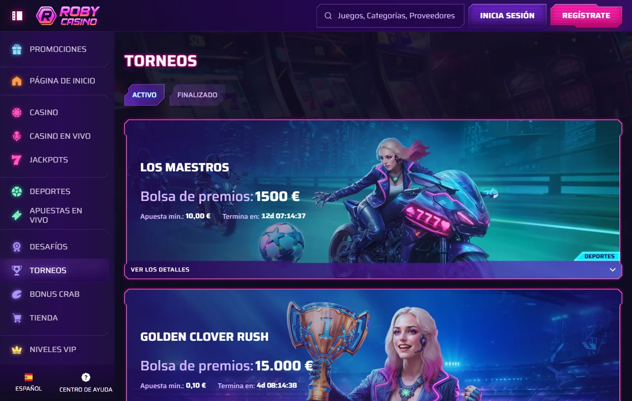 Bonos promociones bienvenida Roby casino España detallados