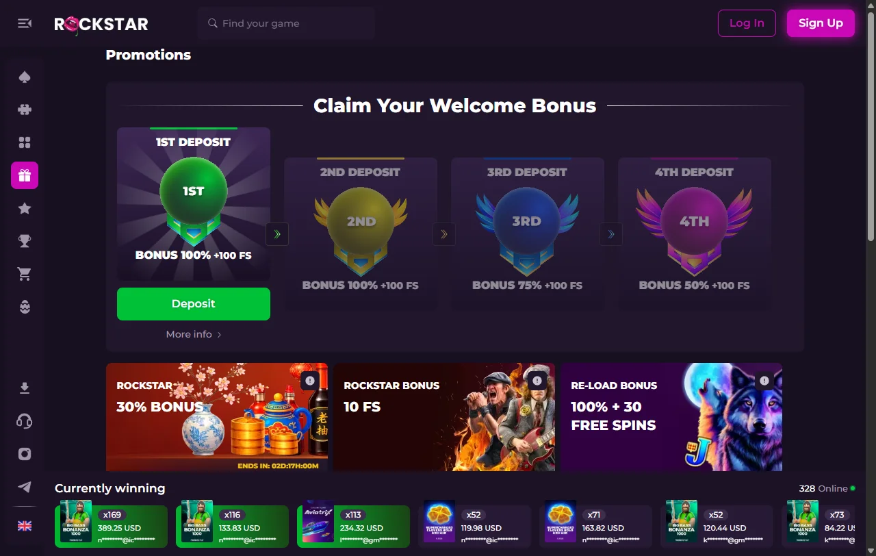 Rockstar casino selección de slots, ruleta y casino en vivo