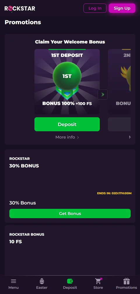 Rockstar casino depósitos, retiros y métodos de pago