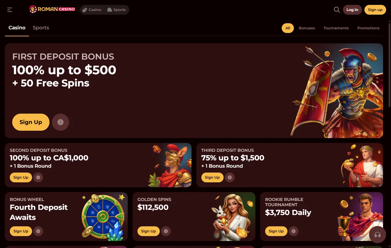 Slots tragaperras proveedores Roman casino España catálogo variado