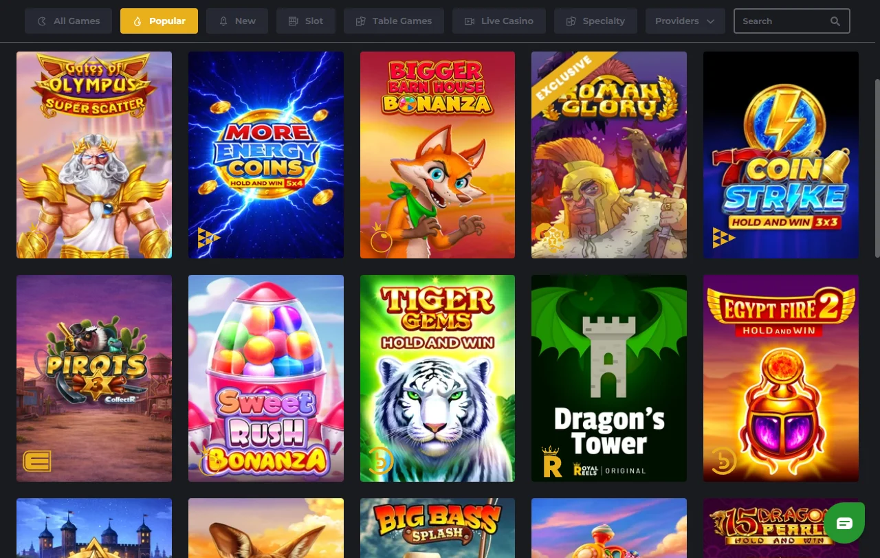 Royal Reels Casino catálogo de juegos, slots y directo