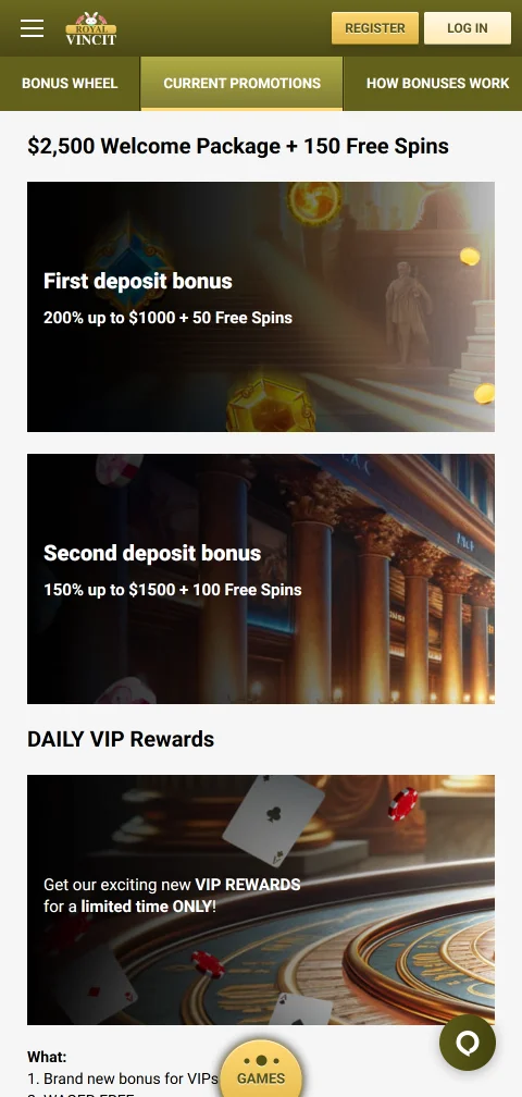 Royal Vincit Casino depósitos, retiros y pagos disponibles