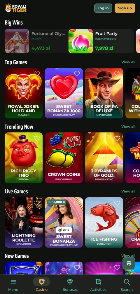 RoyalsTiger Casino pagos con depósitos, retiradas y métodos habituales