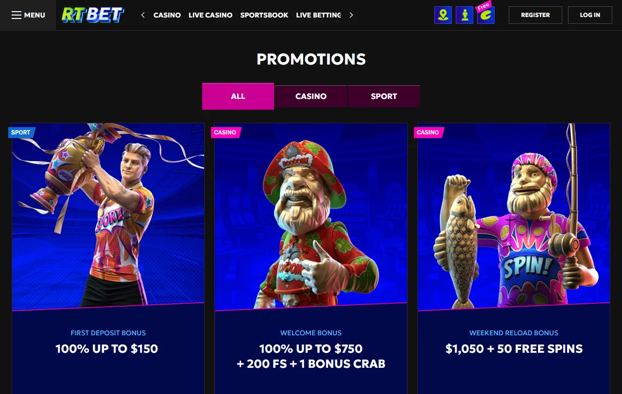 RTBet Casino bonos, promociones y condiciones de bienvenida