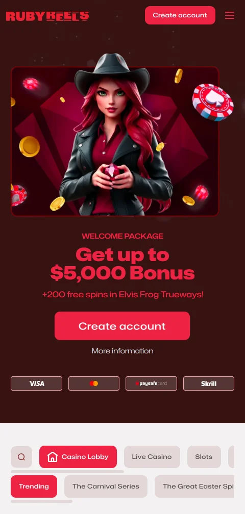 Acceso móvil y compatibilidad en Ruby Reels Casino