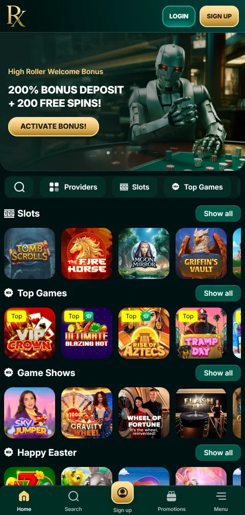 RX Casino accesible desde móvil con navegación optimizada