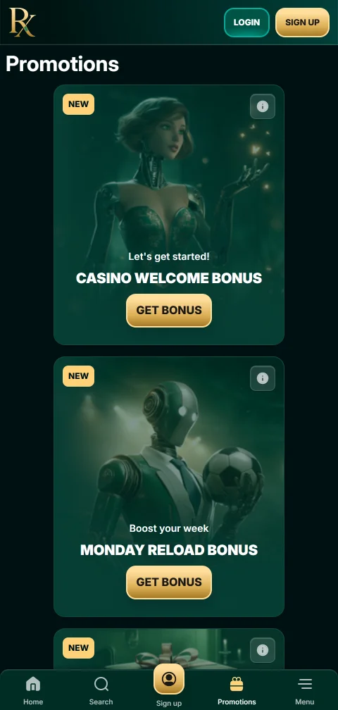 Depósitos y retiradas en RX Casino para España
