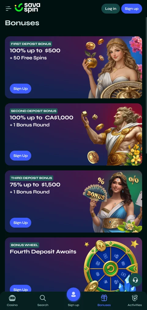 Savaspin Casino depósitos, retiradas y métodos de pago