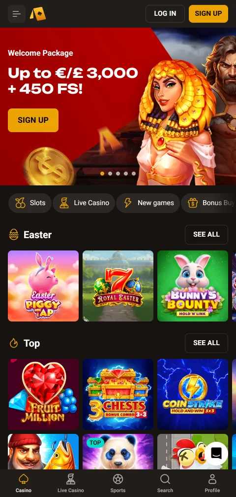 SlotLair Casino accesible desde móvil con navegación adaptada