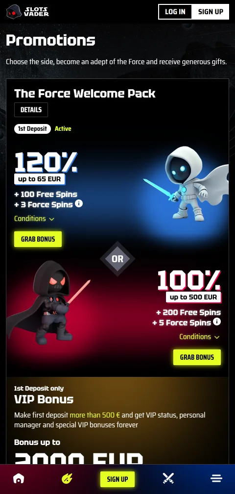 Depósitos retiros pagos SlotsVader Casino España métodos móviles