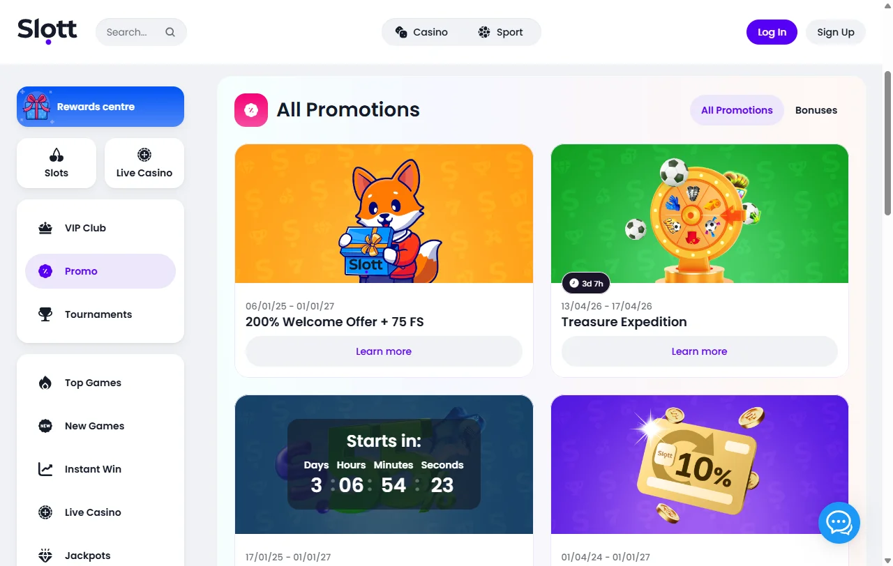 Selección juegos slots proveedores Slott Casino España