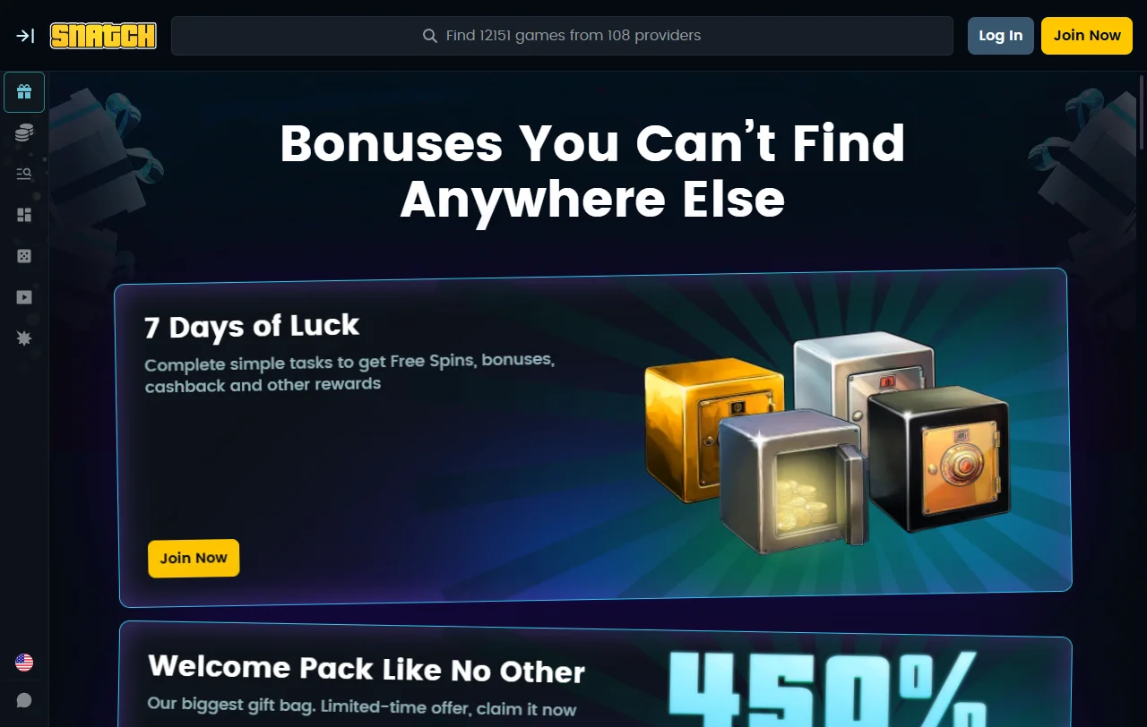 Bonos promociones bienvenida Snatch casino España detallados