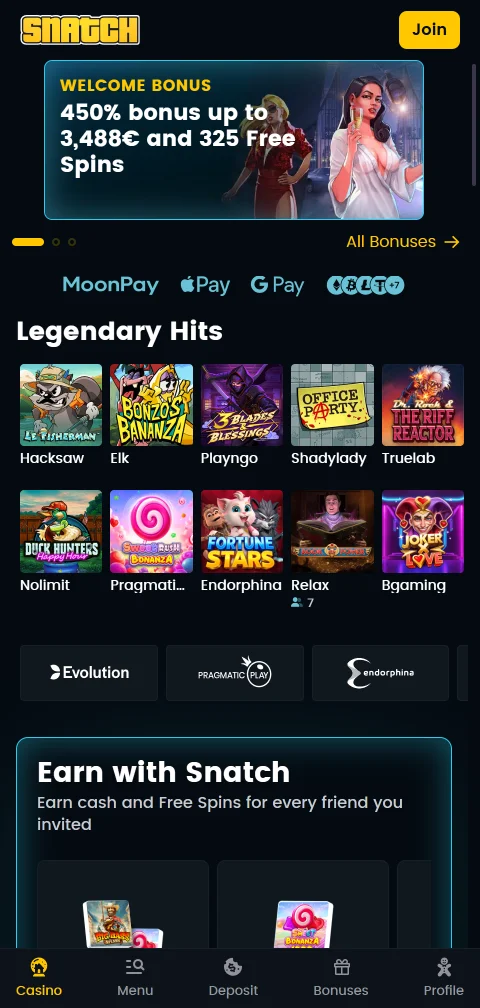 Acceso móvil optimizado Snatch casino España smartphones