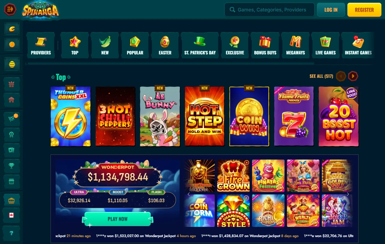 Bonos promociones bienvenida Spinanga casino España detallados