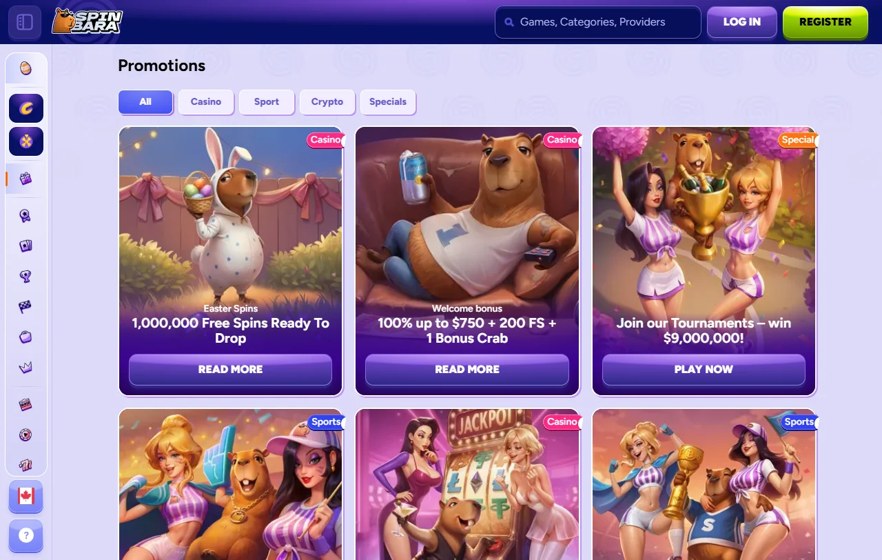 Catálogo slots proveedores SpinBara casino España destacados