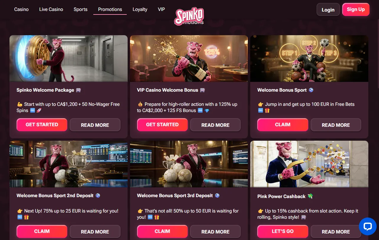Catálogo slots y juegos disponibles en Spinko Casino España