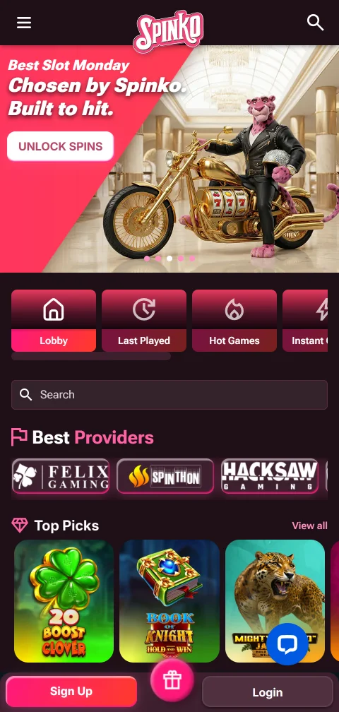 Acceso móvil optimizado en Spinko Casino España