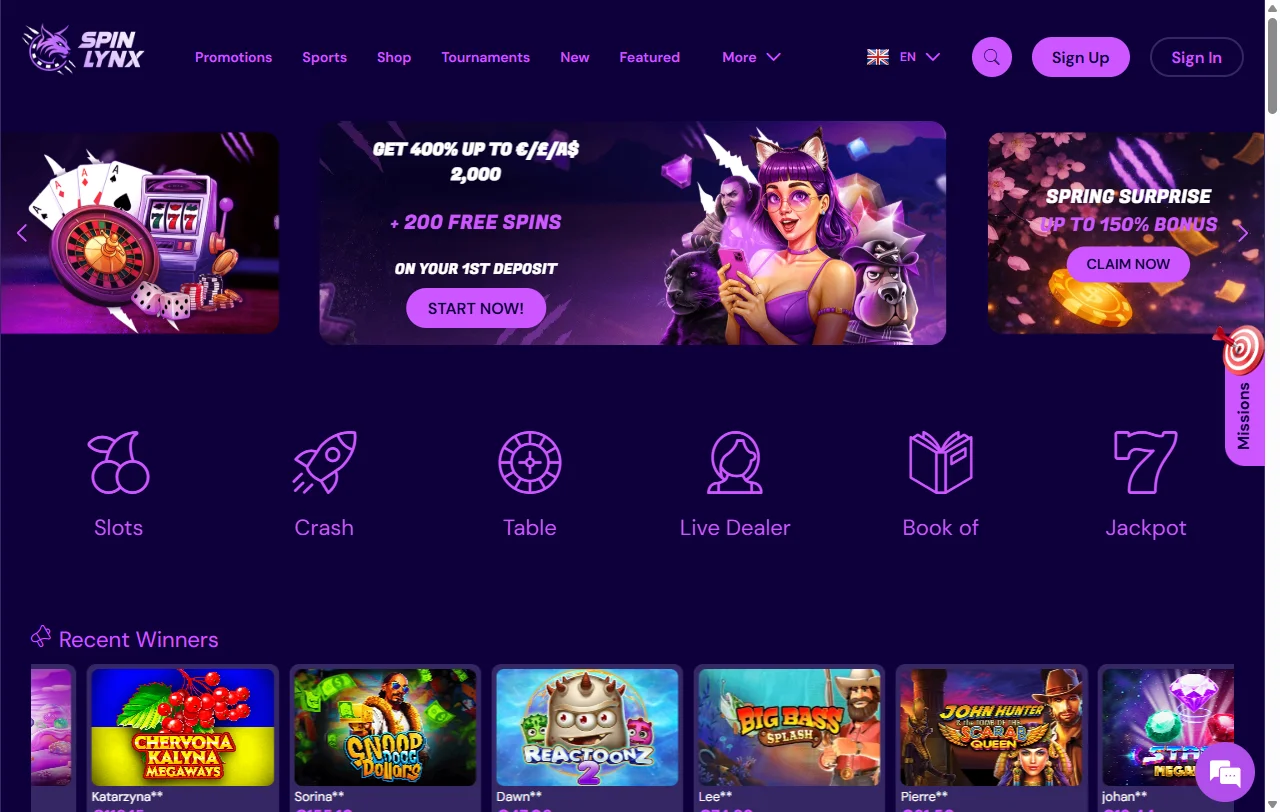 Análisis completo de Spinlynx Casino para jugadores de España