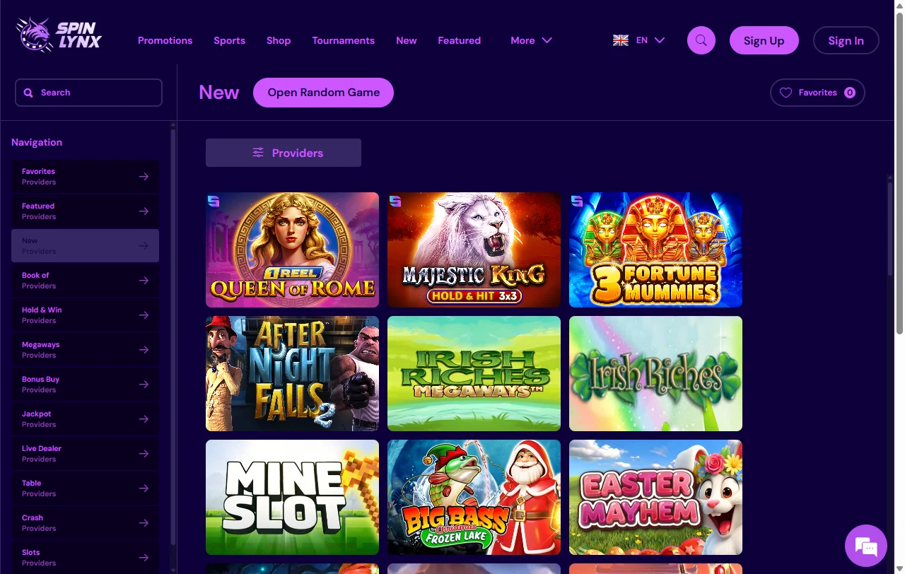 Bonos y promociones disponibles en Spinlynx Casino