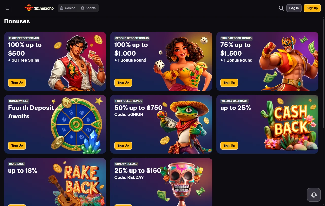 Oferta de juegos y proveedores destacados en Spinmacho Casino