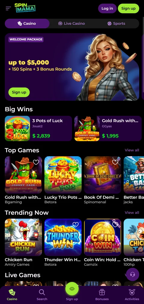 Acceso móvil fluido a Spinmama Casino desde cualquier dispositivo