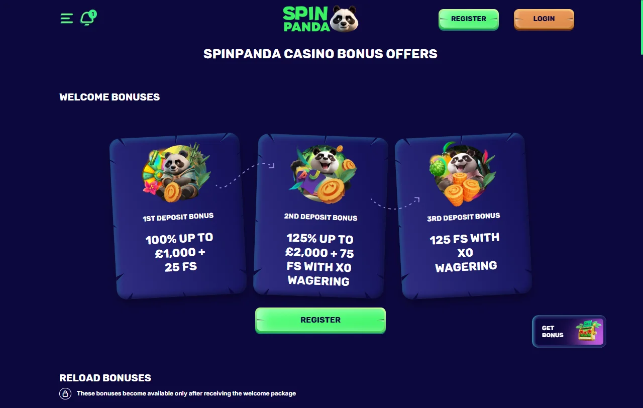 Oferta de juegos y proveedores de SpinPanda Casino