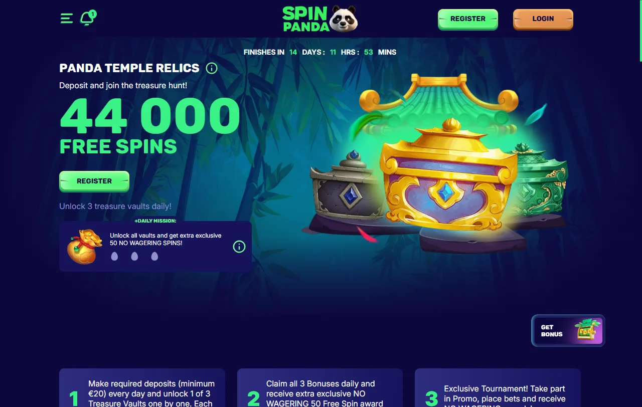 Bonos de bienvenida y promociones de SpinPanda Casino