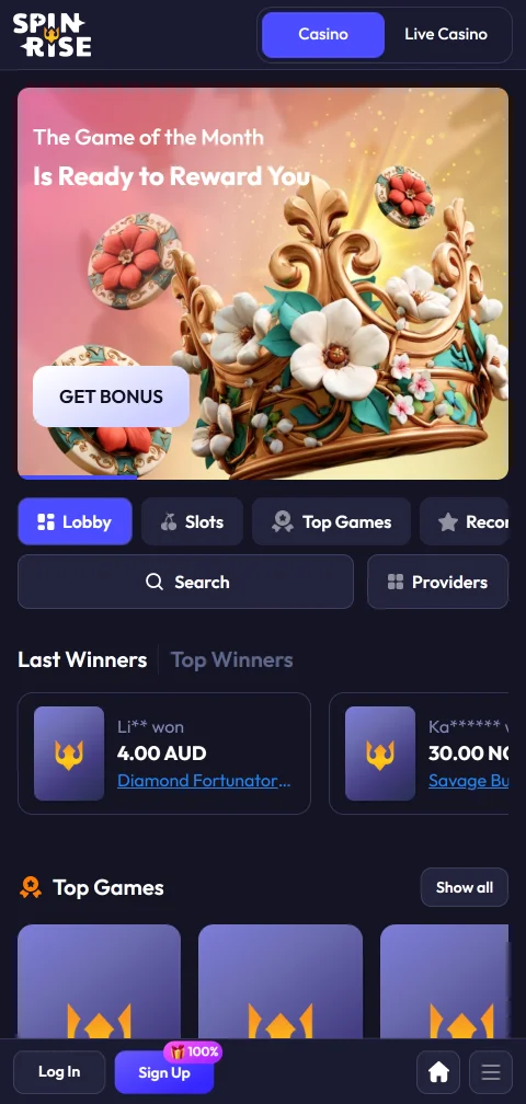 Juego móvil y acceso desde smartphone en Spinrise Casino