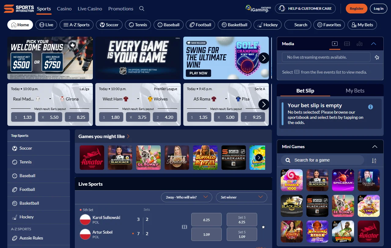 Sports Interaction Casino España análisis completo plataforma España