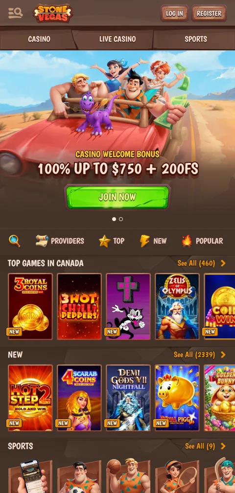 Acceso móvil gaming StoneVegas casino España smartphones