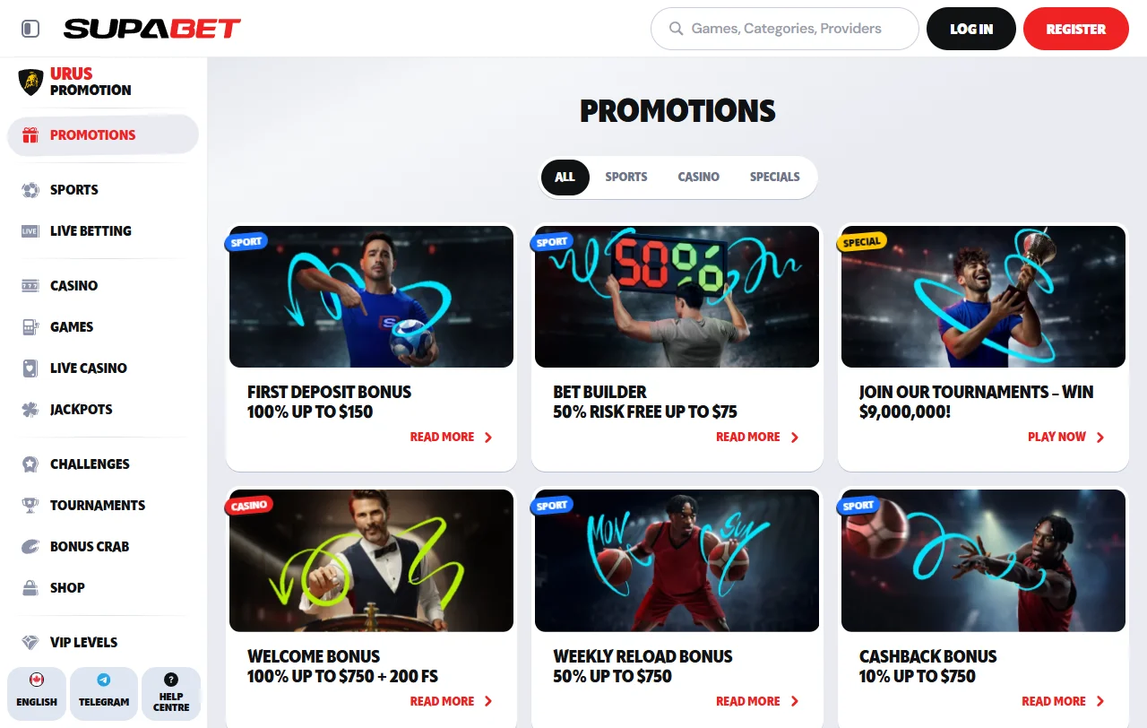 Promociones bono bienvenida Supabet Casino España detalladas