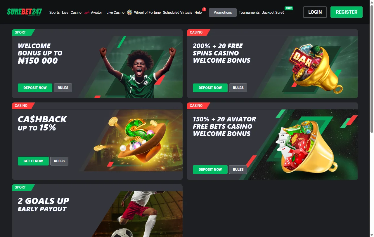 Bonos bienvenida y promociones SureBet247 Casino España detallados