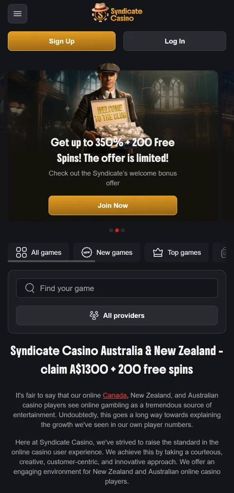 Syndicate Casino España experiencia gaming móvil accesible