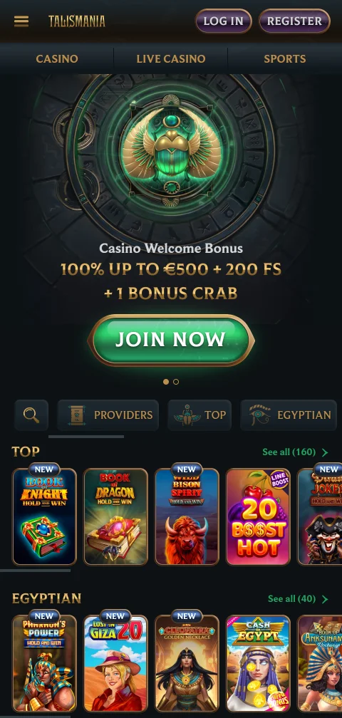 Acceso móvil optimizado Talismania casino España responsive