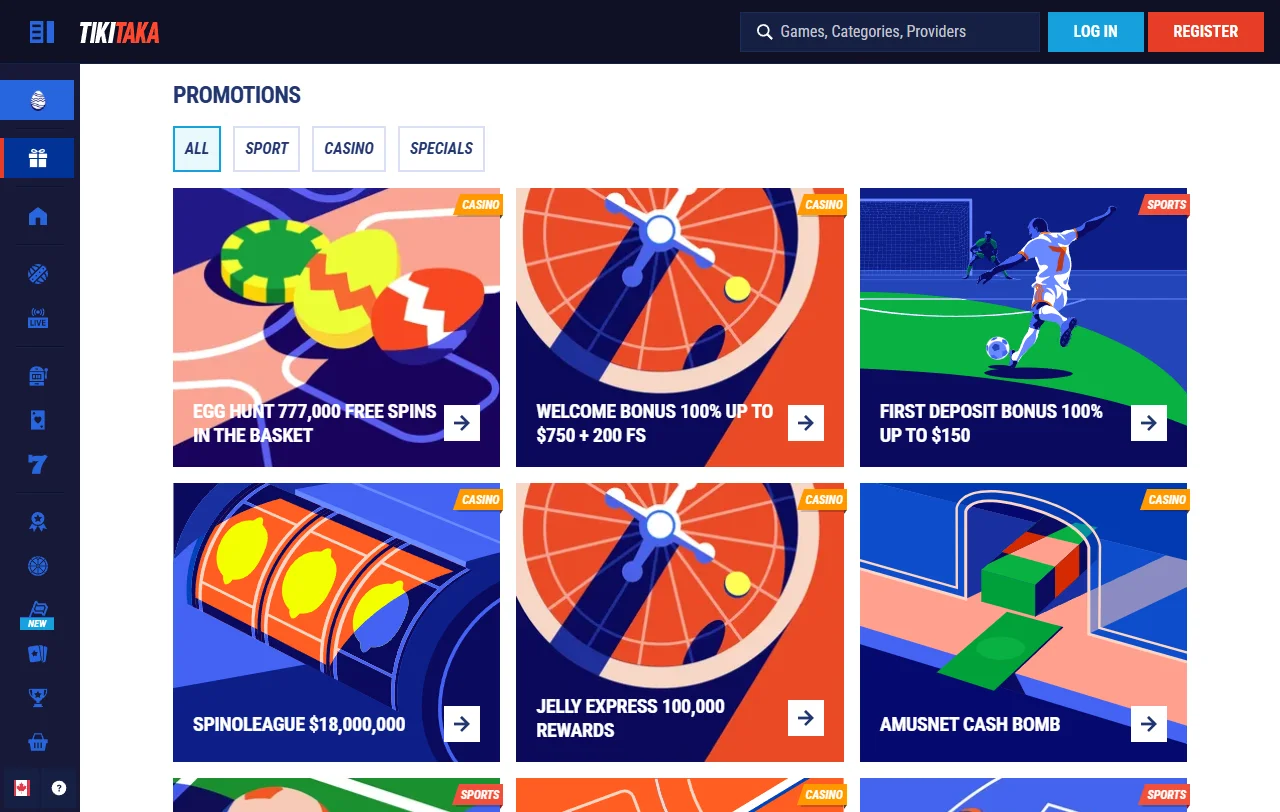 Bonos promociones bienvenida TikiTaka casino España