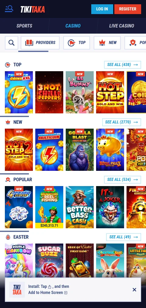 Depósitos retiros métodos pago TikiTaka casino España