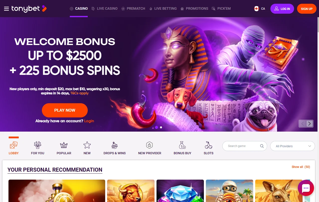 Slots tragaperras juegos disponibles Tonybet Casino España