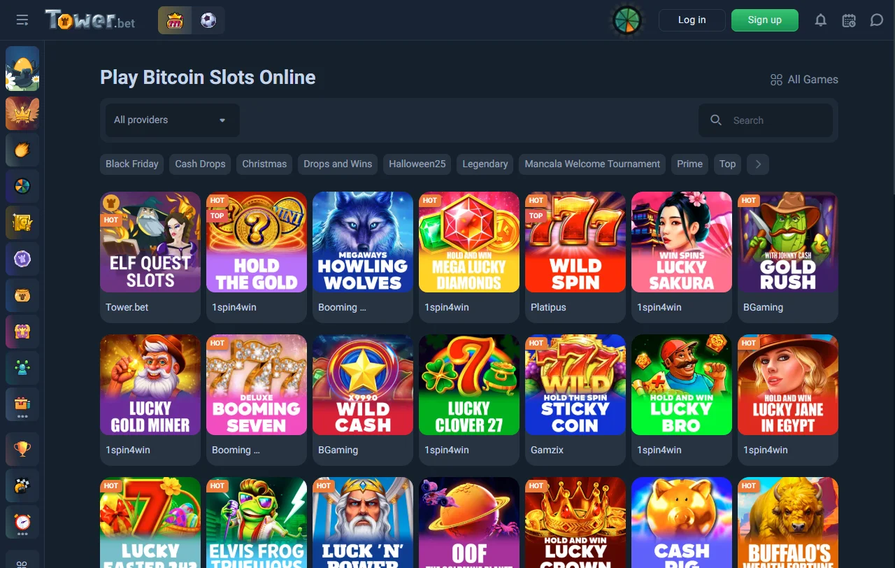 Juegos slots mesas live Tower.Bet casino España catálogo