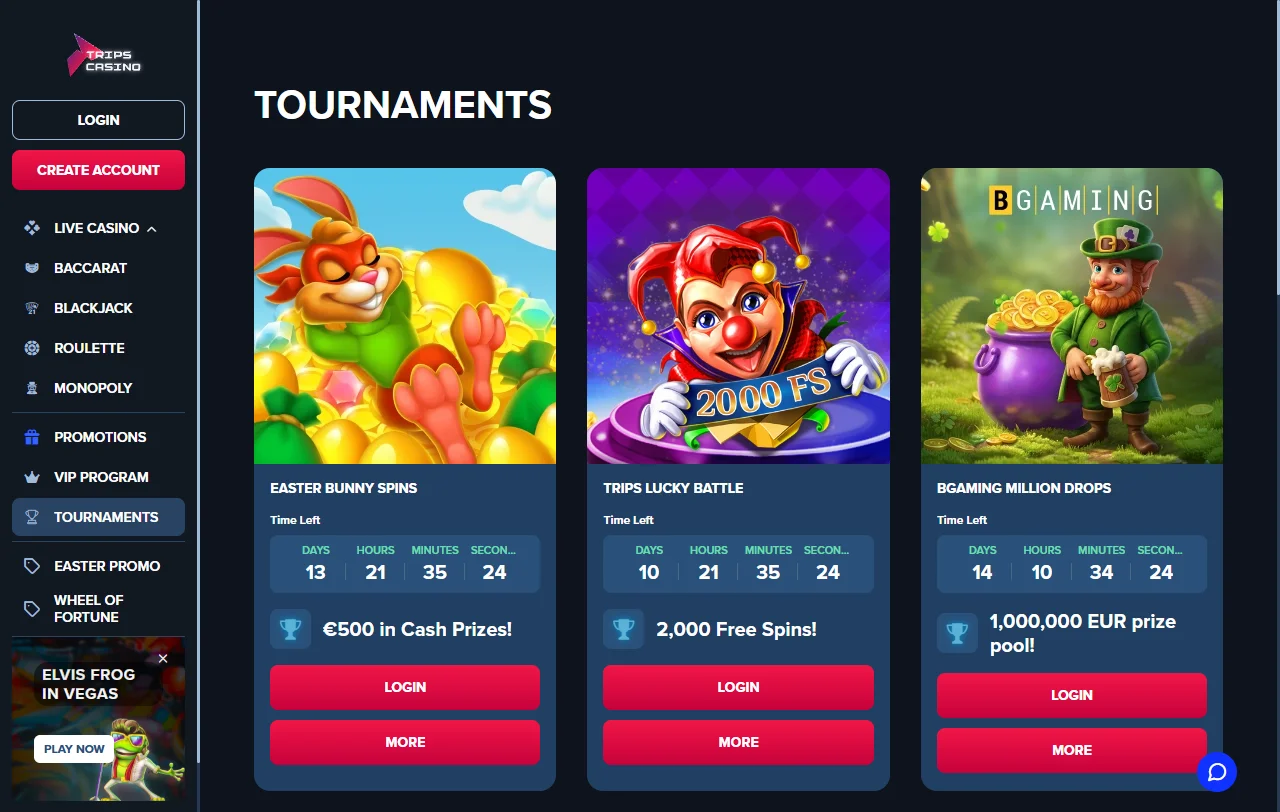 Bonos promociones bienvenida Trips Casino España