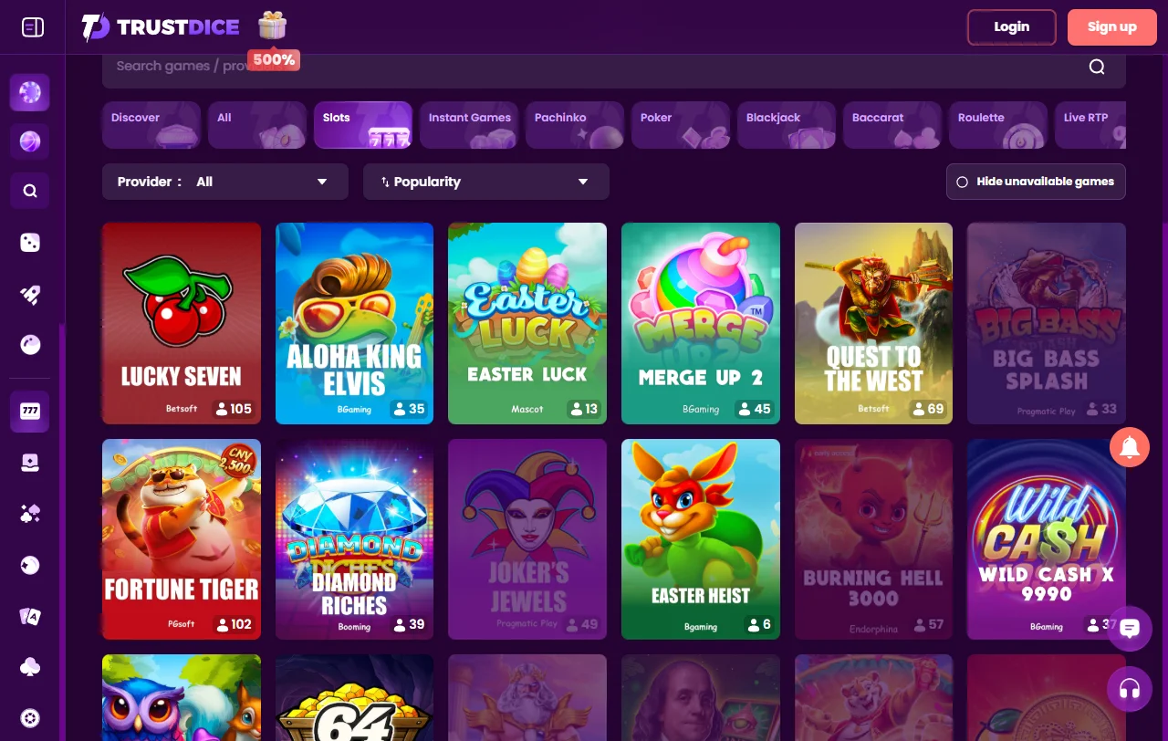 Bonos, promociones y condiciones de bienvenida en Trust Dice casino