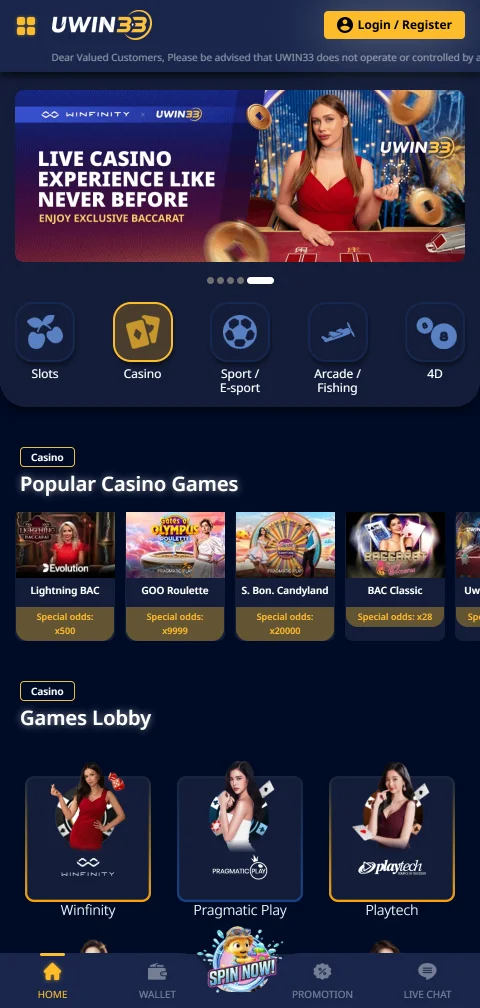 Licencia y seguridad jugador Uwin33 Casino España