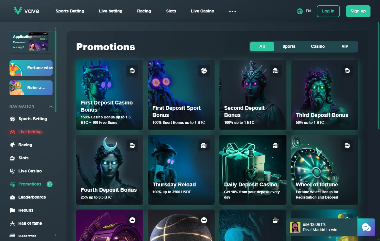 Vave casino juegos y proveedores de entretenimiento online