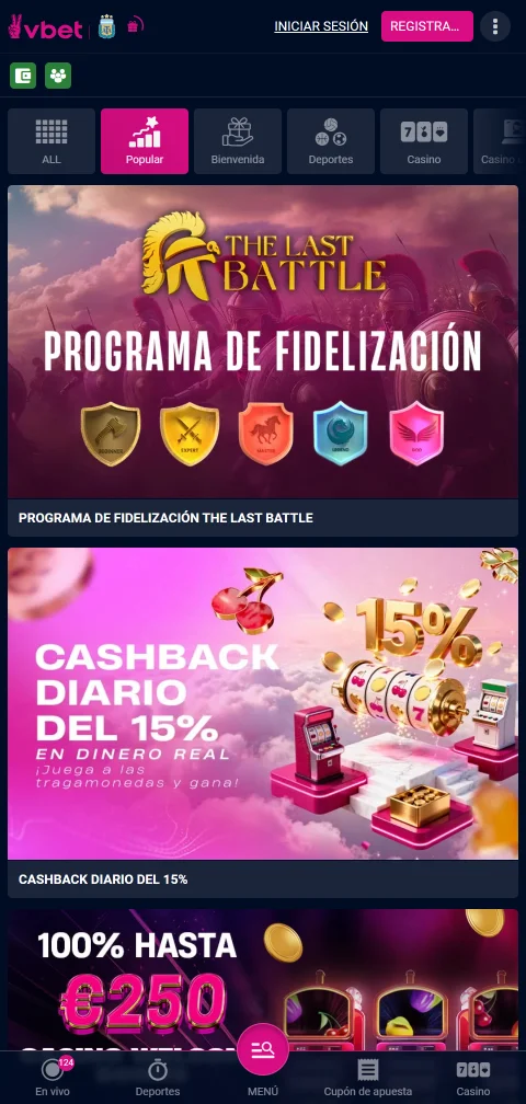 Pagos depósitos retiros Vbet casino España métodos