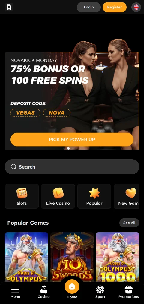 Juego móvil accesibilidad completa Vegas Nova Casino España