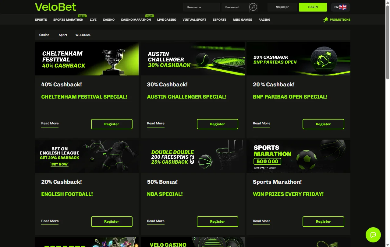 Promociones bonos bienvenida Velobet Casino España detallados